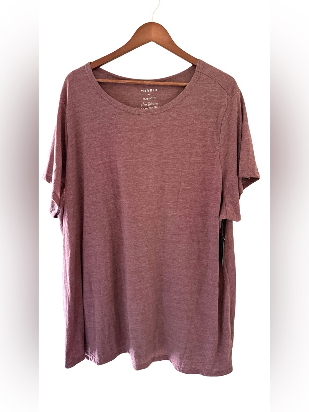 NWT Torrid, Classic Fit Short Sleeve Mauve Pink Tee, Size 4